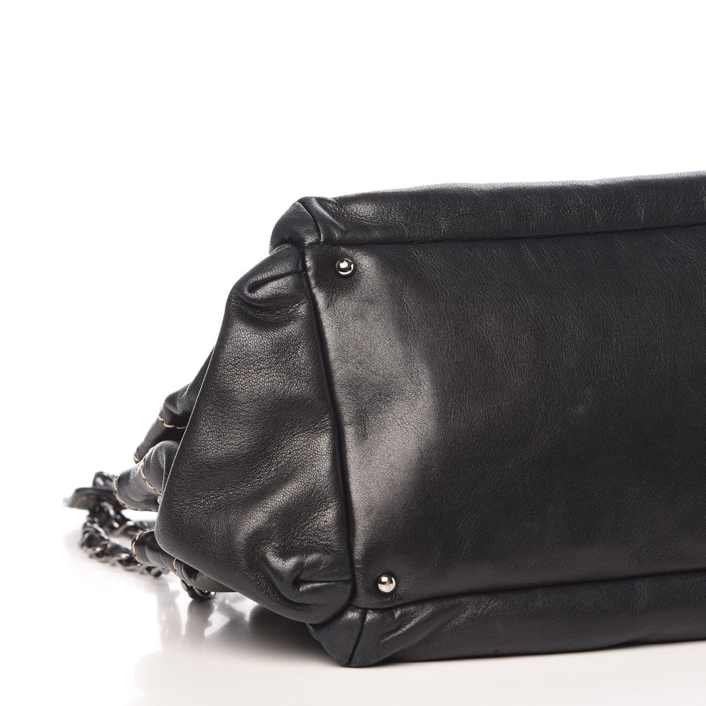 Lambskin Lax Accordion Hobo Black
