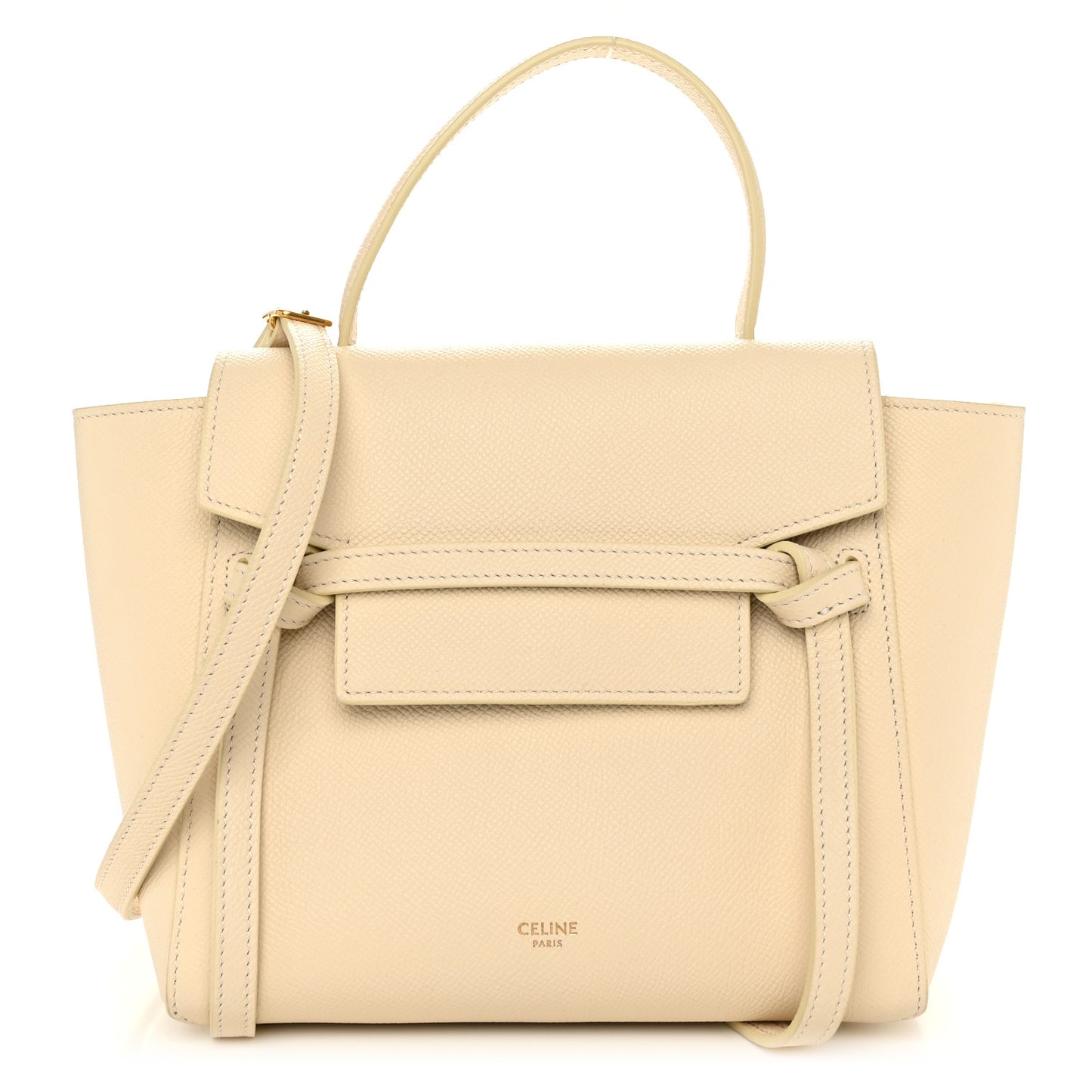 Grained Calfskin Nano Belt Bag Chalk