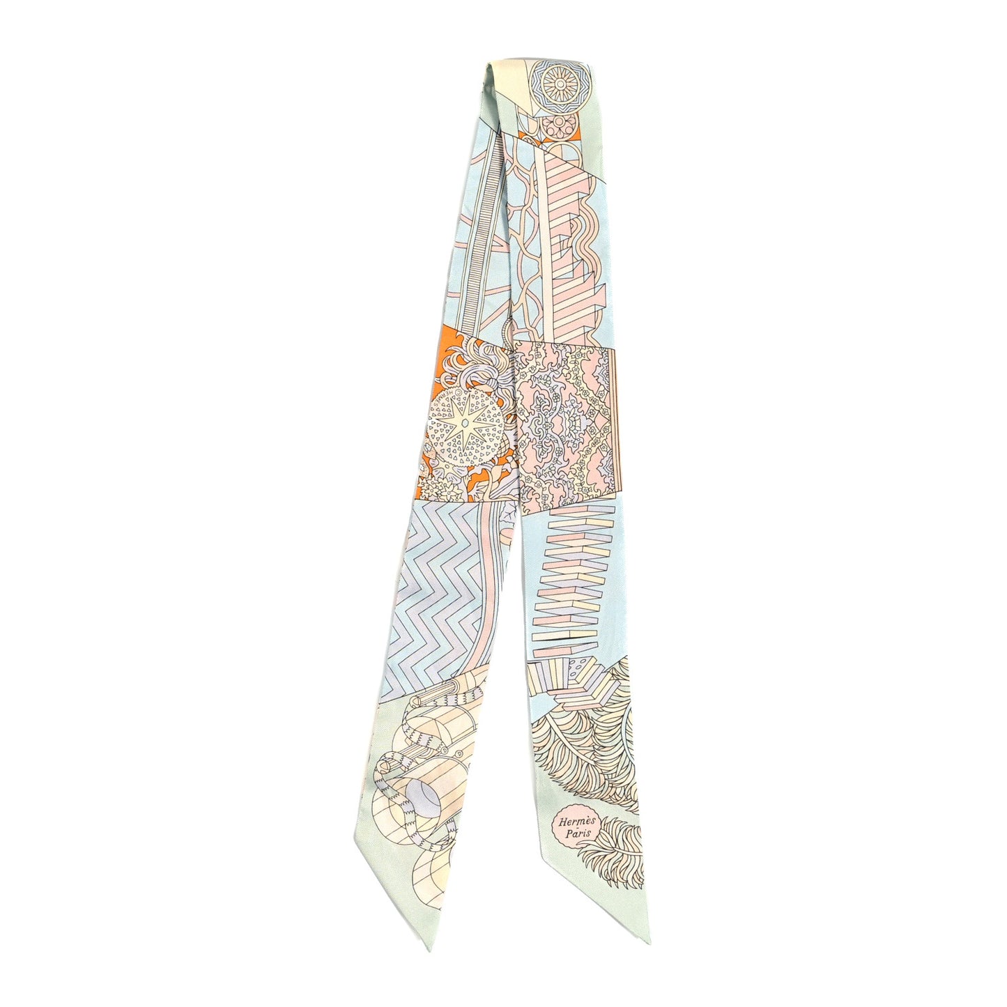 Silk De l'Ombrelle Aux Duels Twilly Ciel Rose Pale Orange