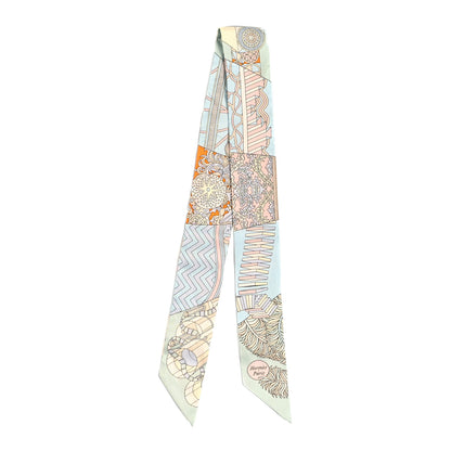 Hermes Silk De l'Ombrelle Aux Duels Twilly Ciel Rose Pale Orange 2 of 3