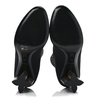 Louis Vuitton Monogram Stretch Fabric Silhouette Ankle Boots 38 Black 5 of 7