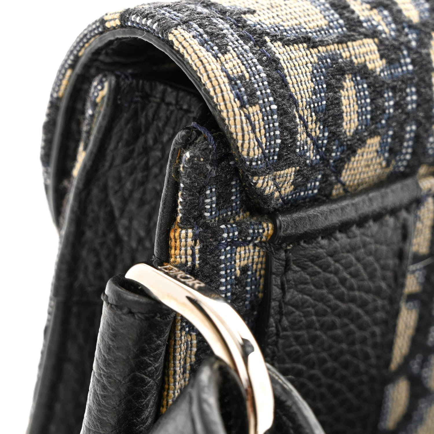 Christian Dior Oblique Saddle Messenger Pouch Beige Black 12 of 12