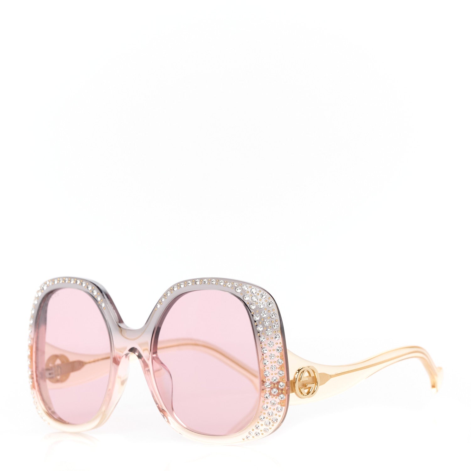 Gucci Acetate Square Frame Sunglasses GG1235S Grey Yellow Pink Multicolor 1 of 8
