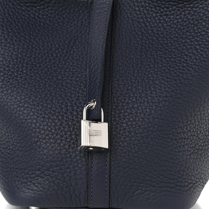 Hermes Taurillon Clemence Picotin Lock 18 PM Bleu Nuit 8 of 11