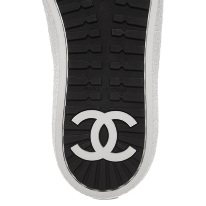 Chanel Suede Tweed Sneakers 37.5 Burgundy 17 of 20