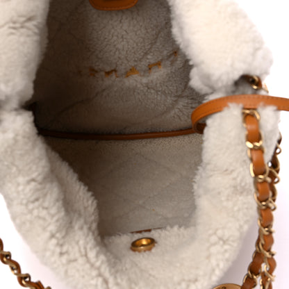 Chanel Suede Shearling Quilted Small Chanel 22 Brown White 6 of 10