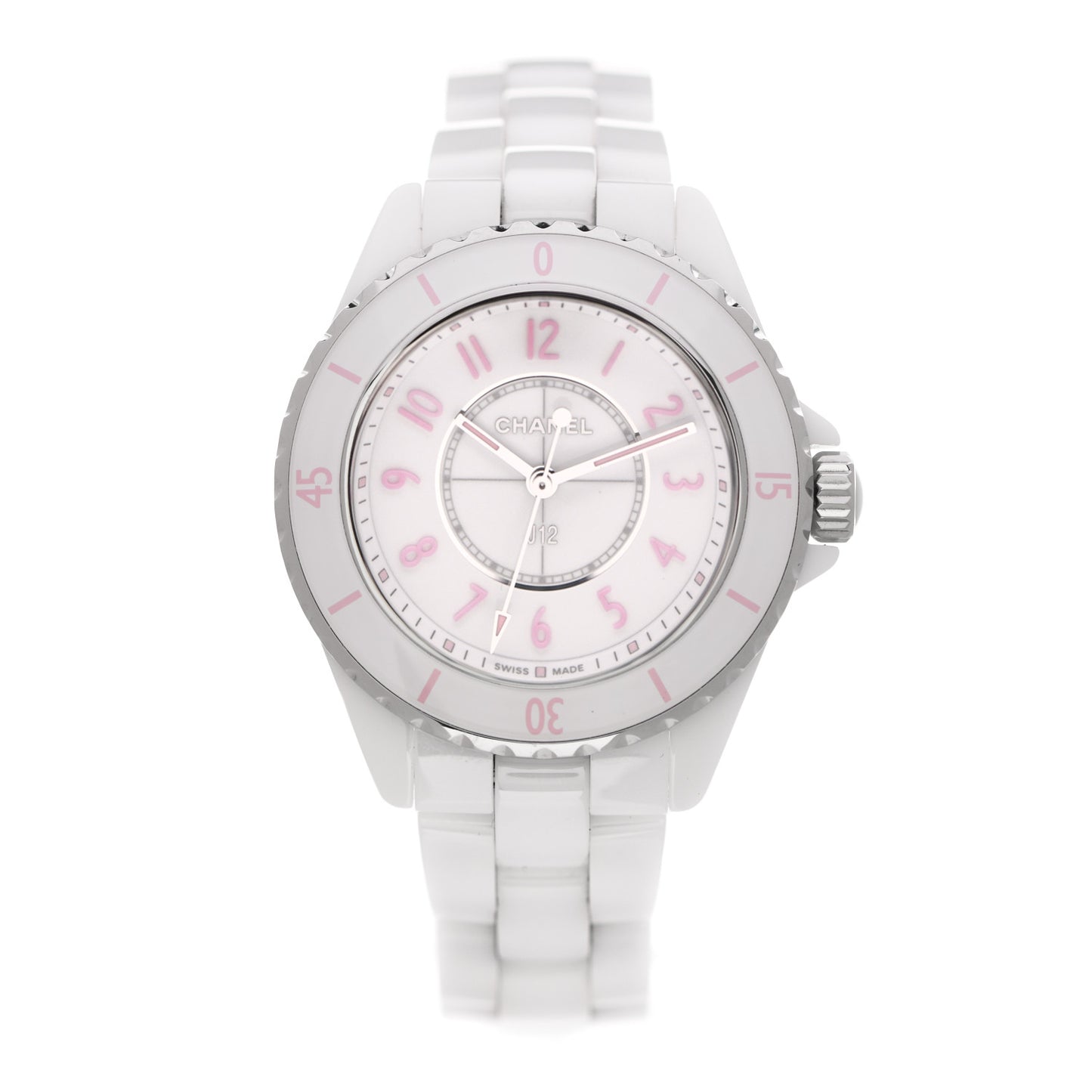 Stainless Steel Ceramic 33mm J12 Quartz Watch Blush
