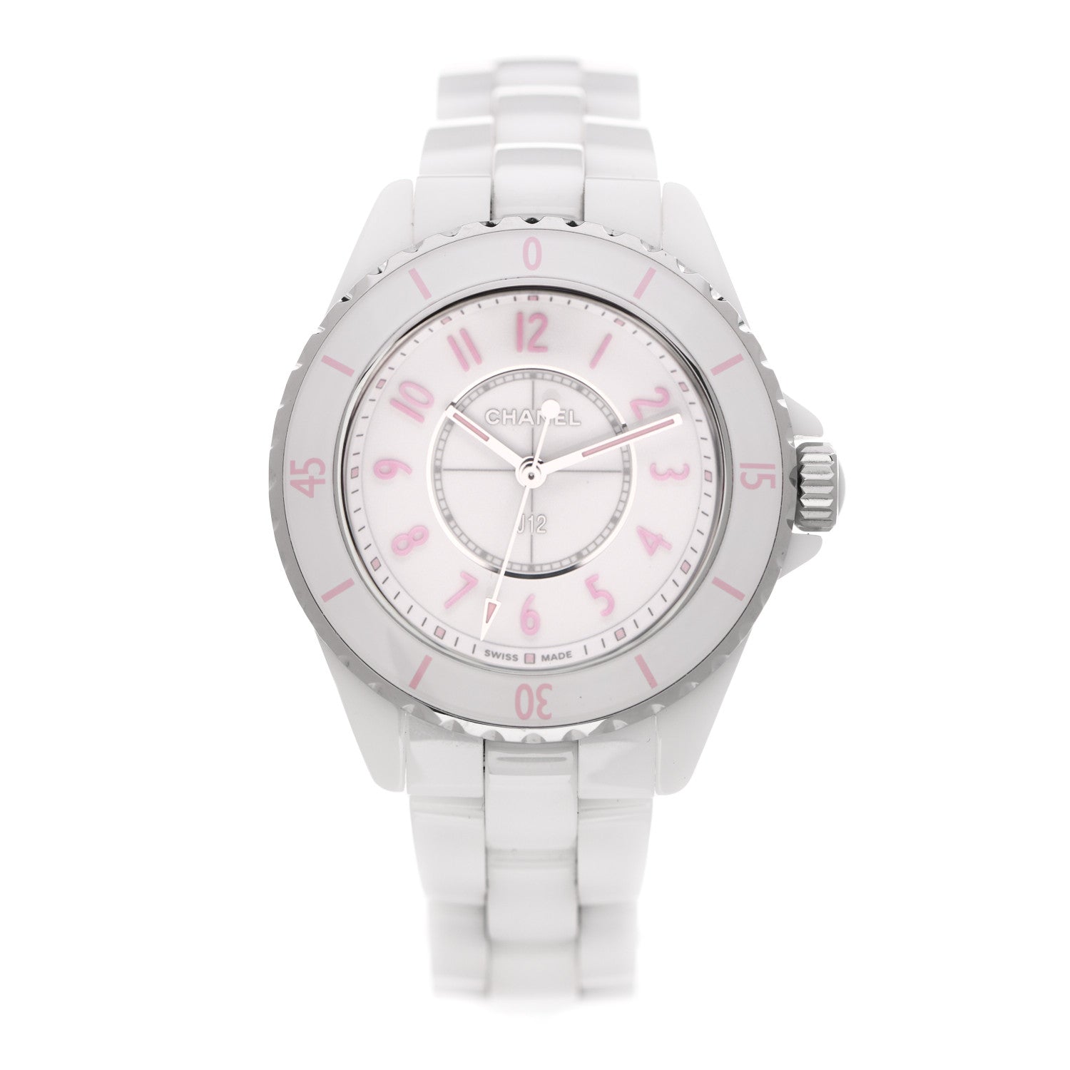 Chanel Stainless Steel Ceramic 33mm J12 Quartz Watch Blush 1 of 5