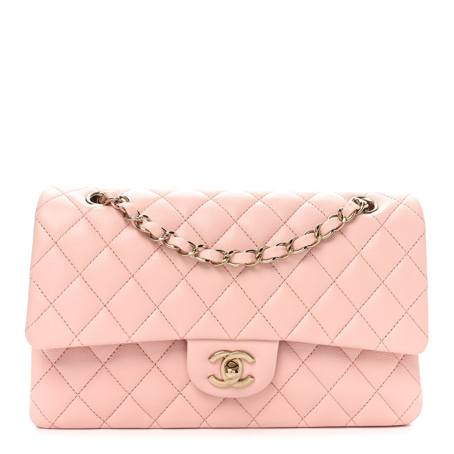 Chanel Caviar Quilted Medium Double Flap Light Pink 1 of 10