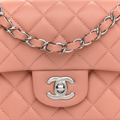 Chanel Lambskin Quilted Mini Rectangular Flap Dark Pink 8 of 11