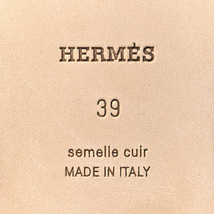 Hermes Box Calfskin Oran Sandals 39 Gold 6 of 9