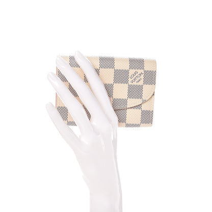 Louis Vuitton Damier Azur Rosalie Coin Purse Rose Ballerine 2 of 8