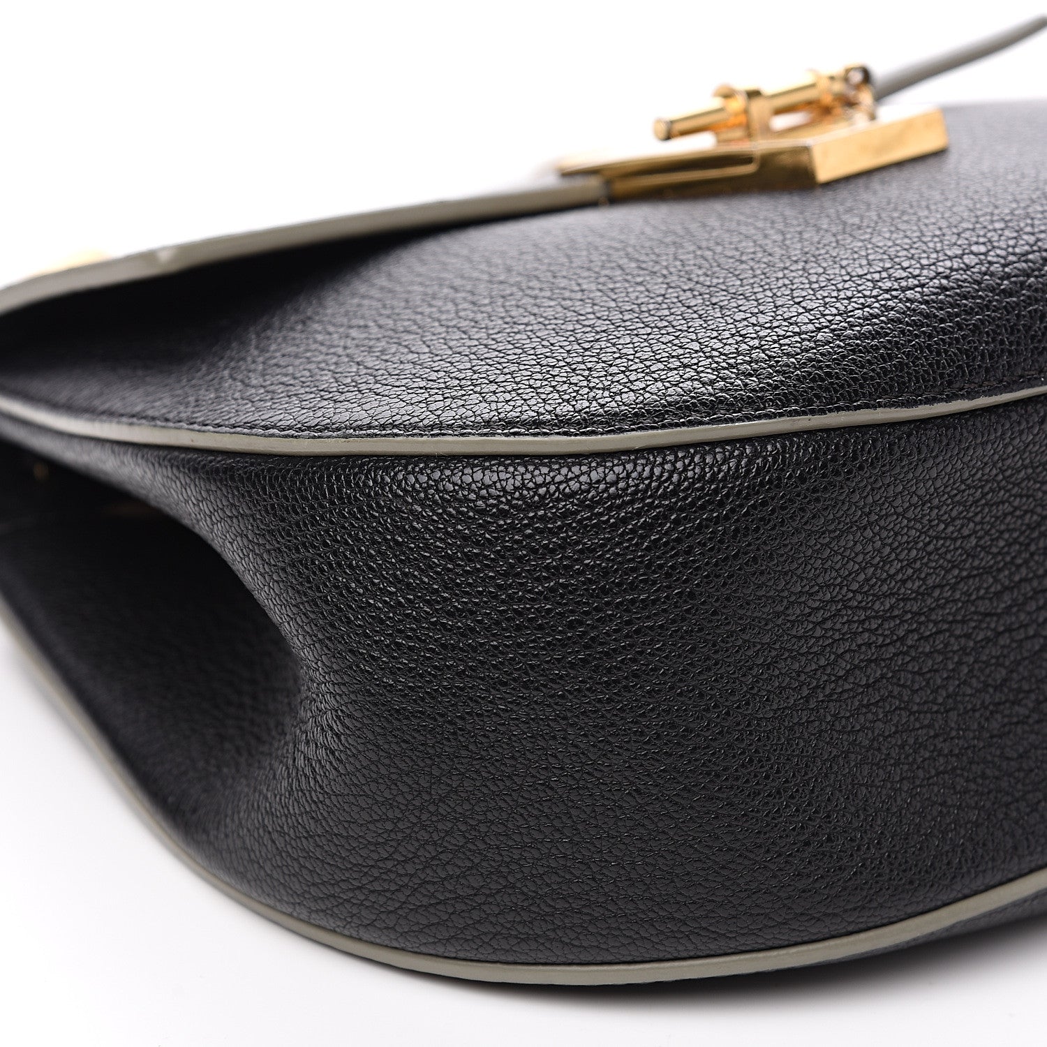 Chloe Grained Calfskin Lambskin Drew Shoulder Bag Black 6 of 12