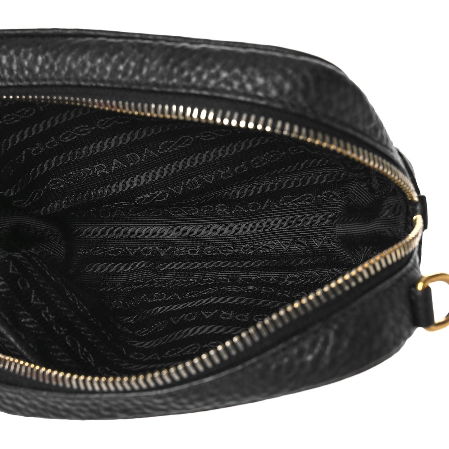 Pebbled Calfskin Pochette Bag Black
