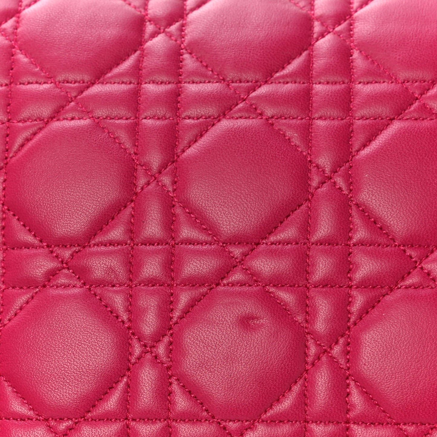 Lambskin Cannage Miss Dior Promenade Pouch Fuchsia