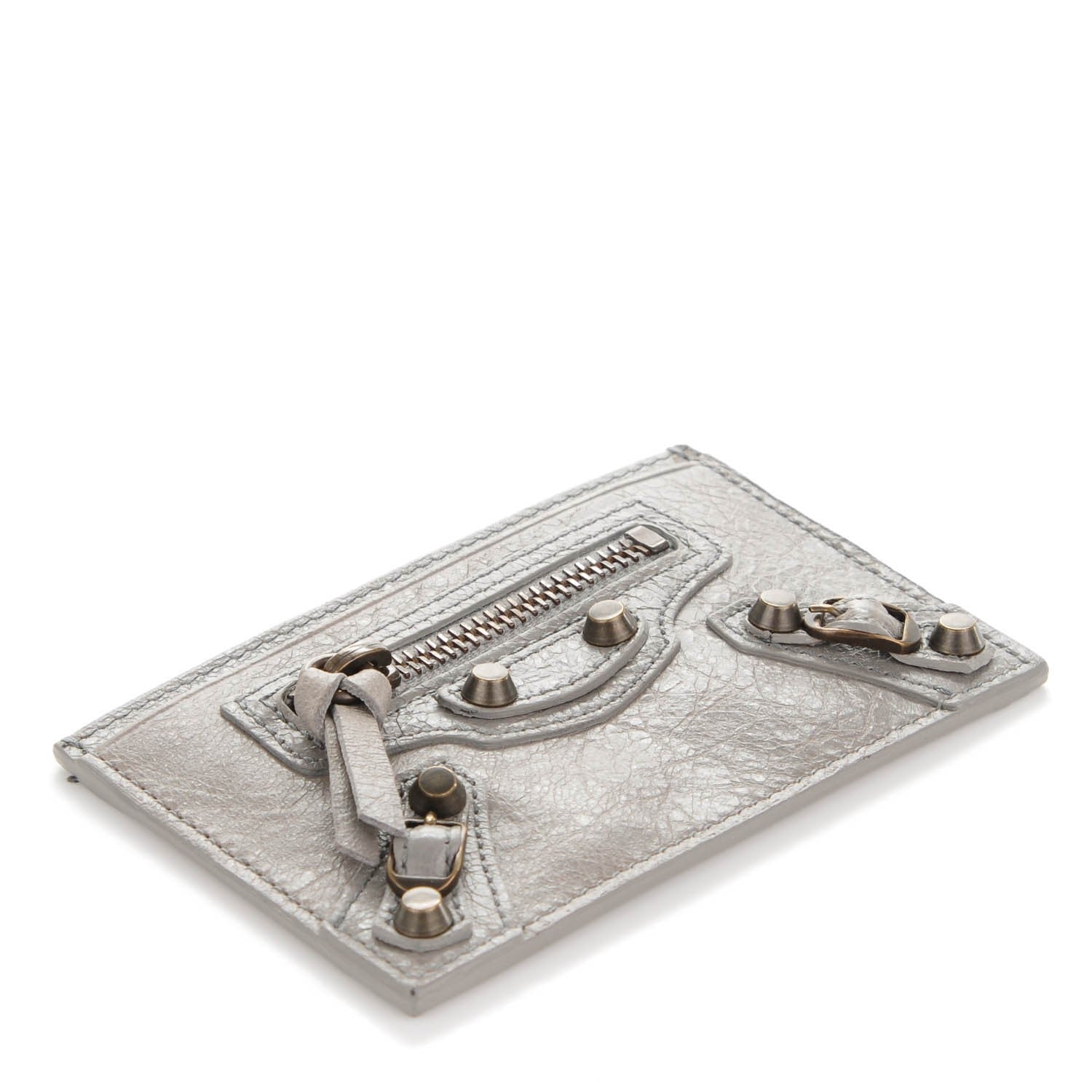 Balenciaga Agneau Classic Hardware Card Case Gris Pyrite 4 of 7