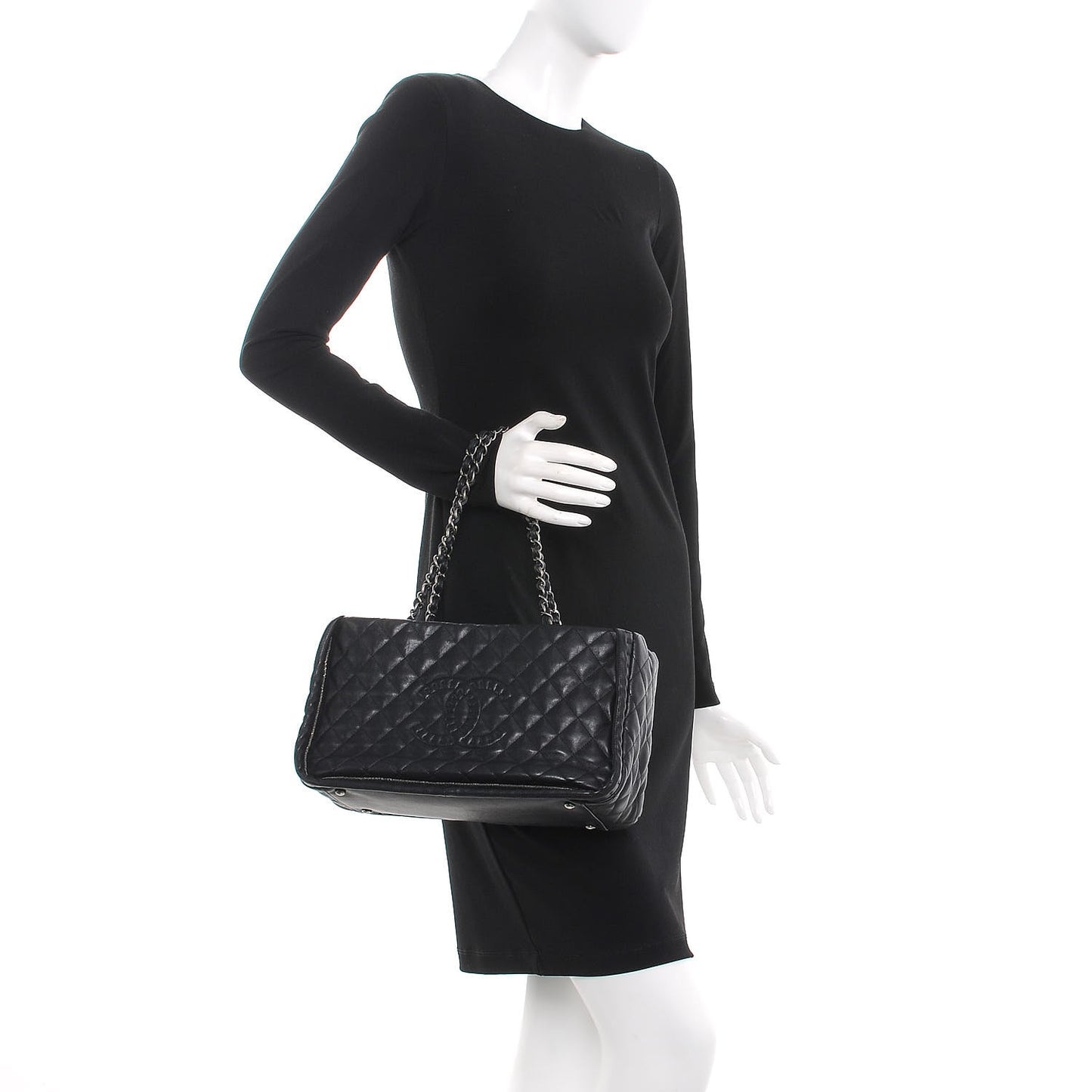Calfskin Quilted Istanbul Small Tote Black