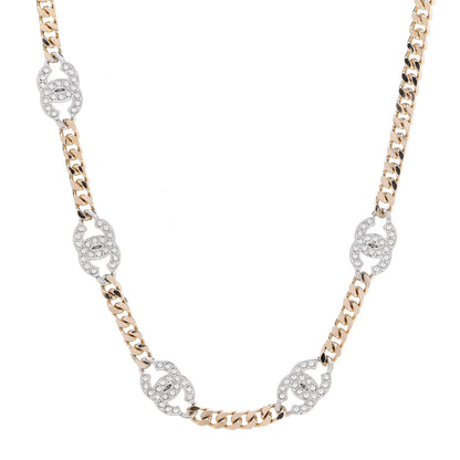 Chanel Crystal Chain CC Link Choker Gold Silver 1 of 6