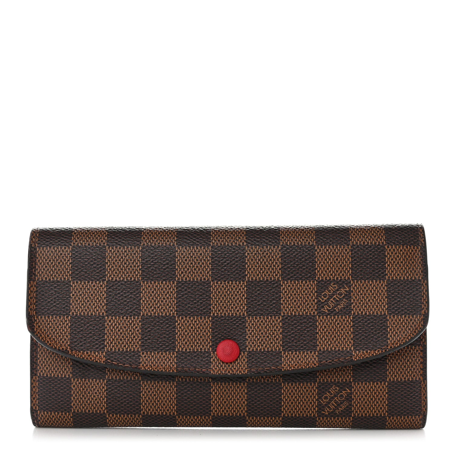 Louis Vuitton Damier Ebene Emilie Wallet Red 1 of 13