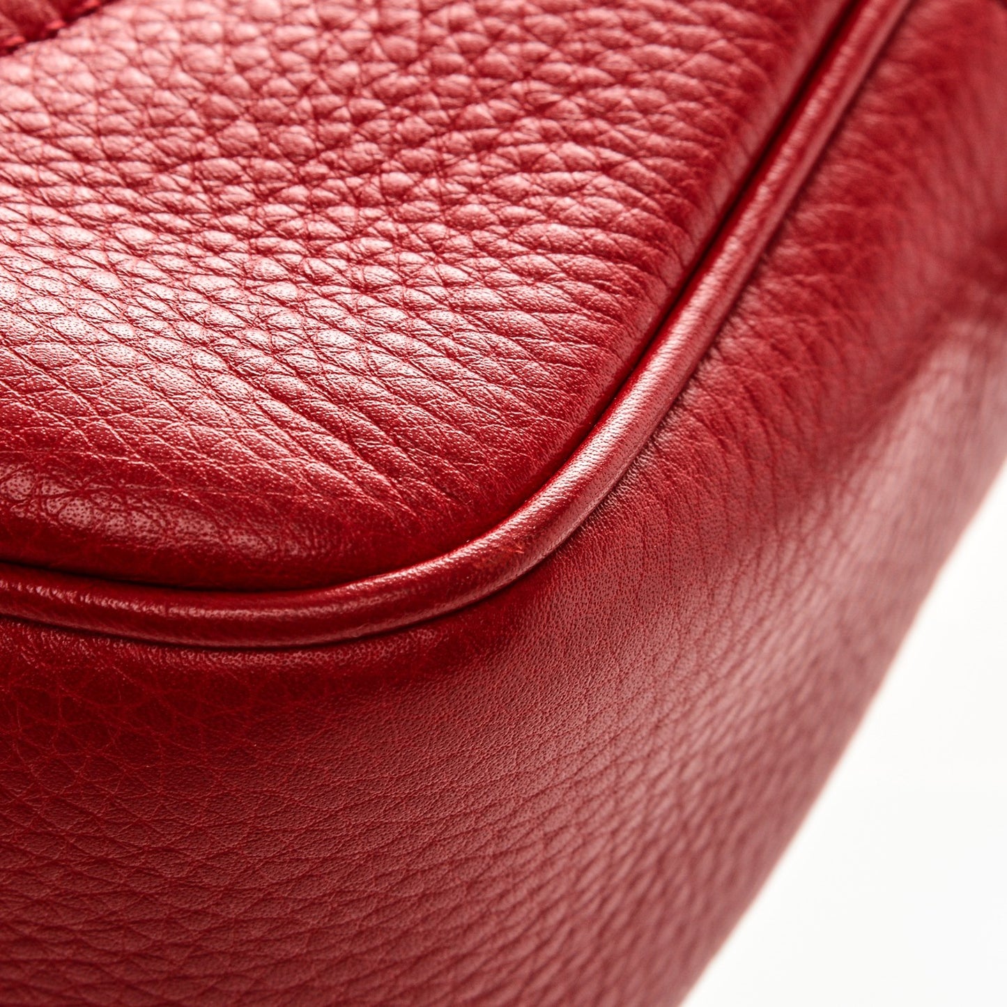 Pebbled Calfskin Small Soho Disco Bag Tabasco Red