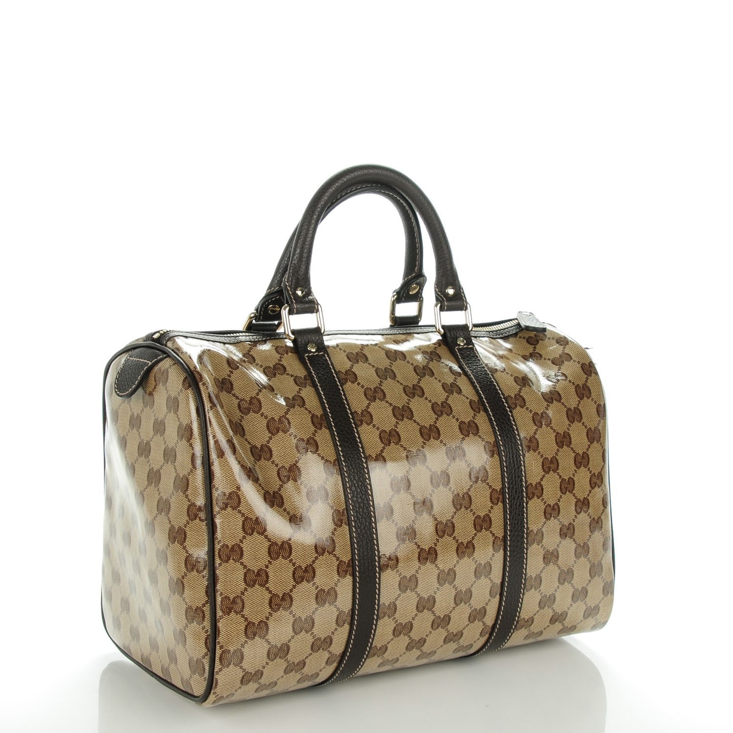 Crystal Monogram Medium Joy Boston Dark Brown