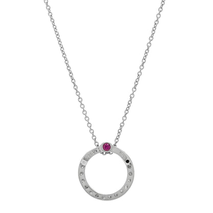 Roberto Coin 18K White Gold Diamond Small Tiny Treasures Circle Pendant Necklace 4 of 4