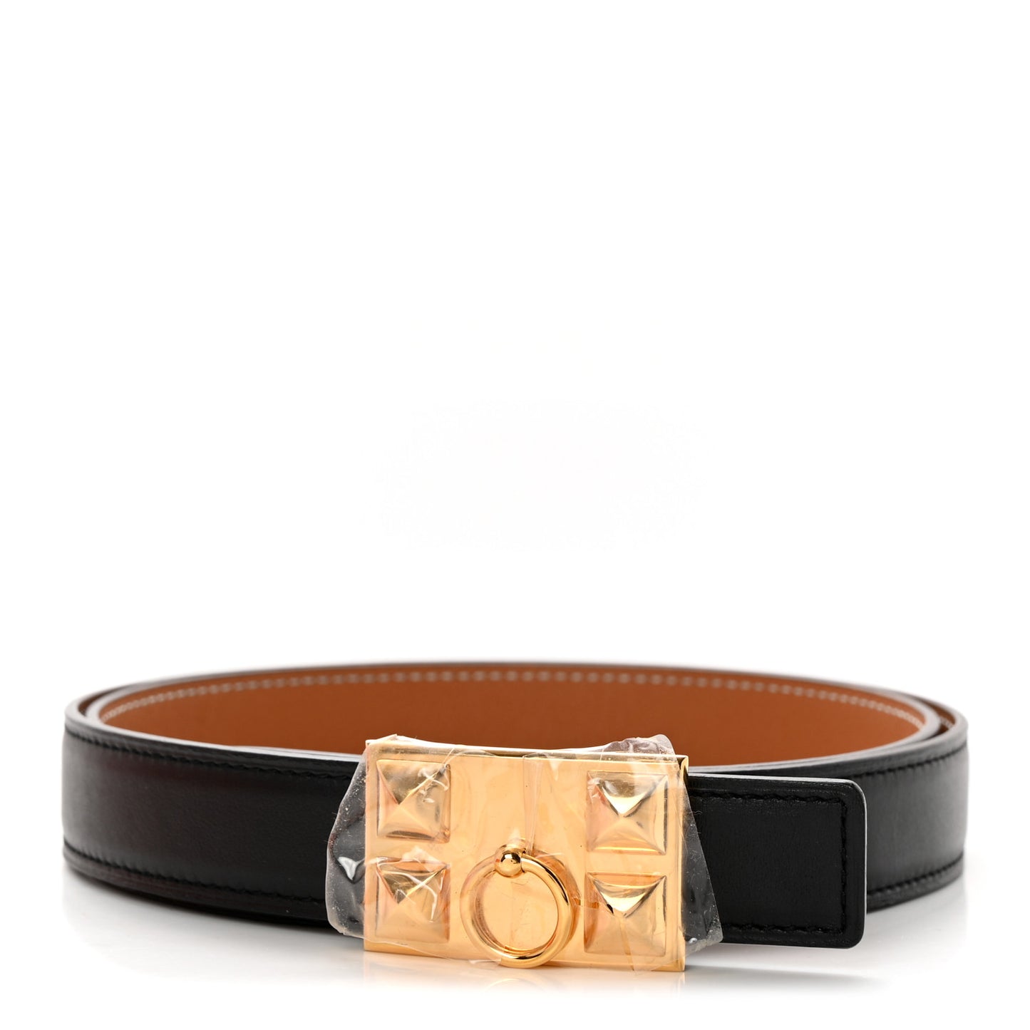 Swift Epsom 24mm Collier De Chien Belt 85/34 Black Gold