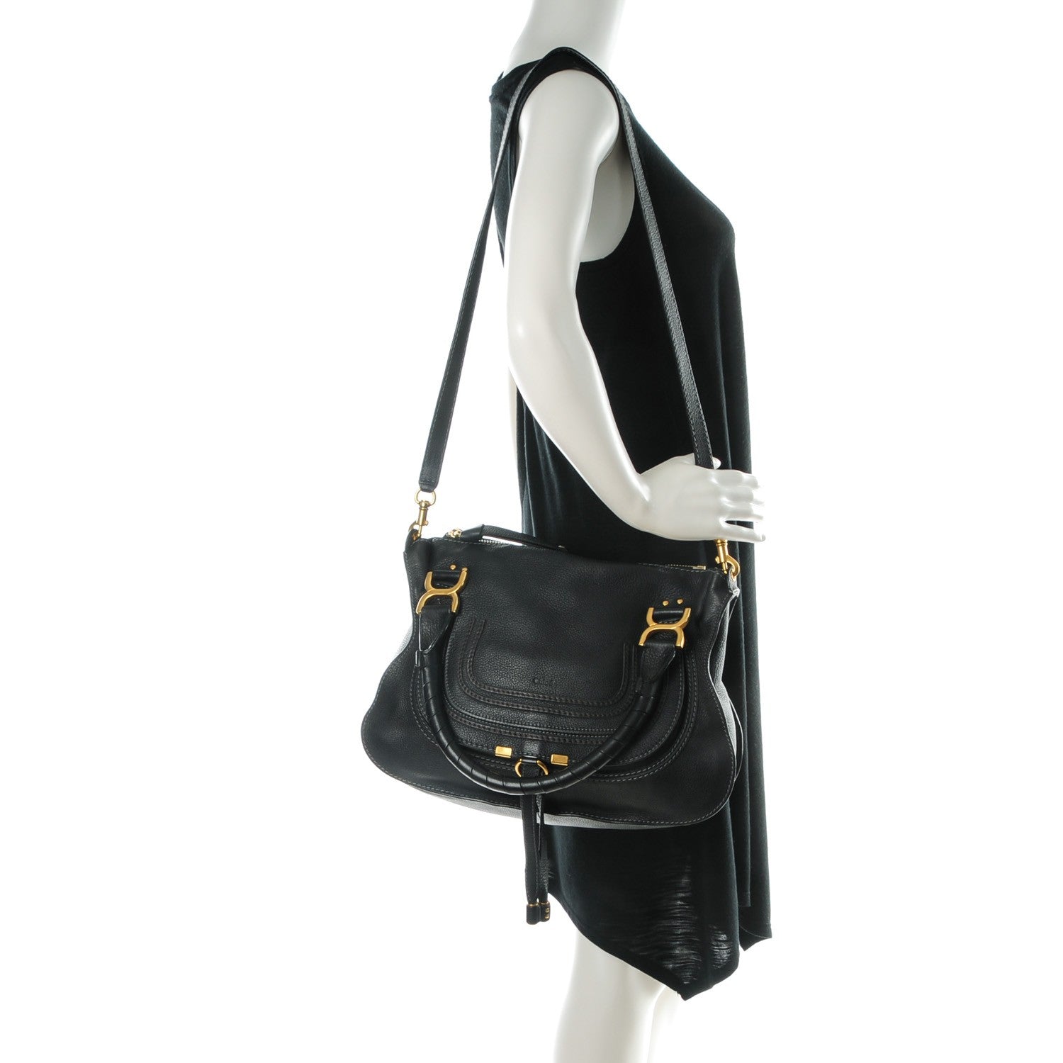Chloe Calfskin Medium Marcie Satchel Black 2 of 7