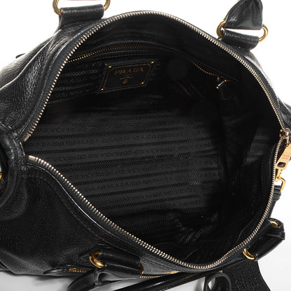 Prada Cervo Antik Shopping Satchel Black 7 of 11