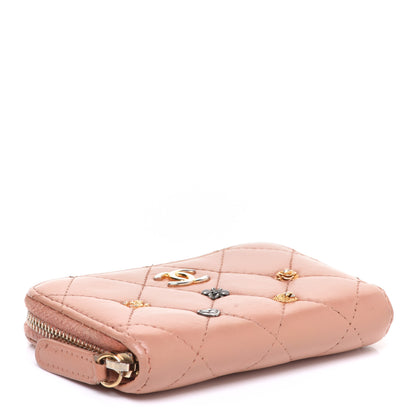 Chanel Lambskin Lucky Charms Zip Coin Purse Dark Beige 4 of 8