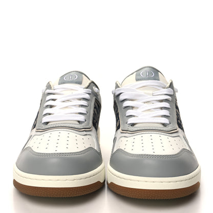 Christian Dior Smooth Calfskin Jacquard Oblique Mens B27 Low Top Sneakers 42 Beige Blue 2 of 9