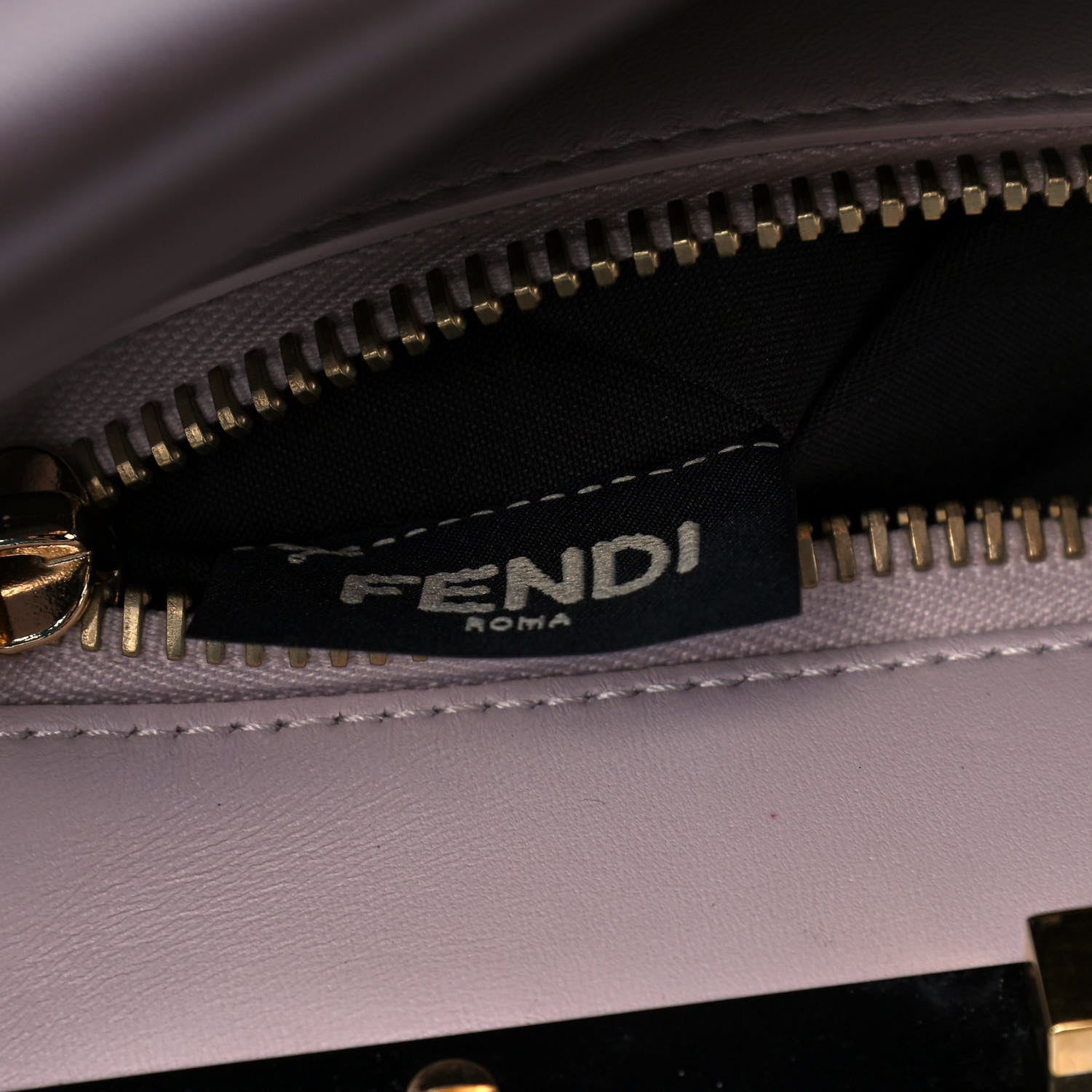 Fendi Vitello Seta Shiny Nappa Medium Peekaboo Iconic Satchel Moresco Rosa Doll 8 of 12
