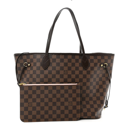 Louis Vuitton Damier Ebene Neo Neverfull MM Rose Ballerine 1 of 11