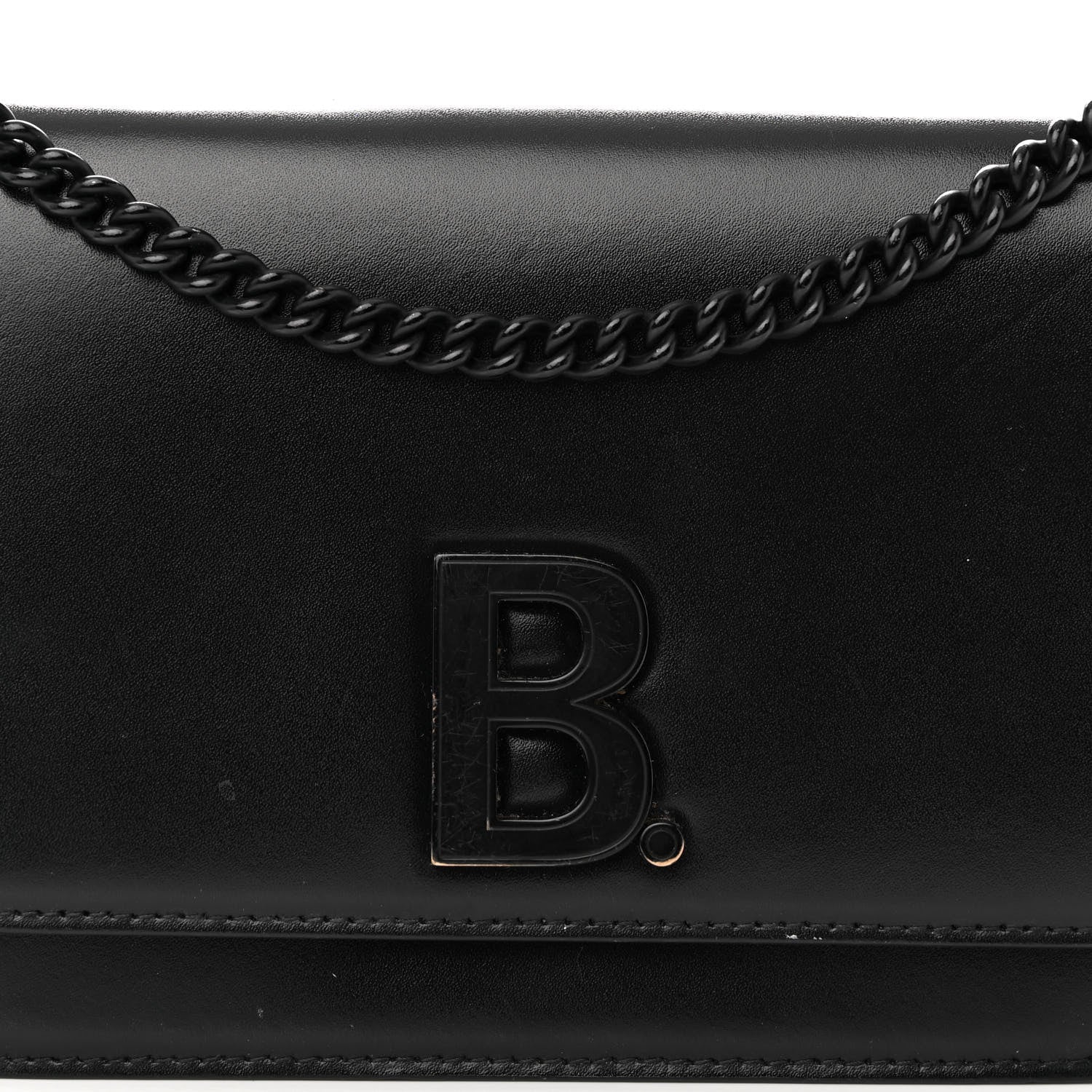 Balenciaga Smooth Calfskin B Wallet on Chain Black 7 of 9