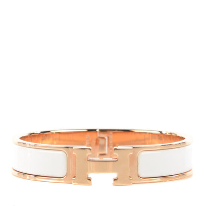 Hermes Enamel Narrow Clic Clac H Bracelet PM White 1 of 6