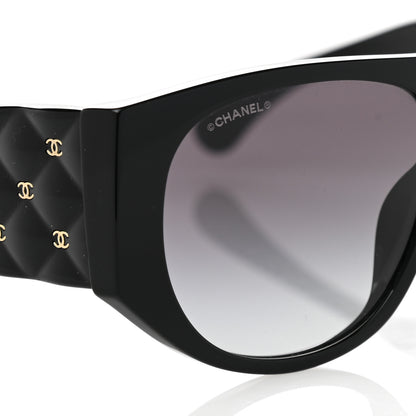 Chanel Acetate Quilted CC Pilot Sunglasses 71465 Black 7 of 8