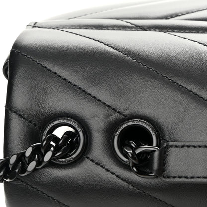 Saint Laurent Calfskin Y Quilted Monogram Monochrome Large Loulou Chain Satchel Black 16 of 17
