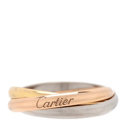 Cartier 18K Pink Yellow White Gold Small Trinity Ring 57 8 1 of 5