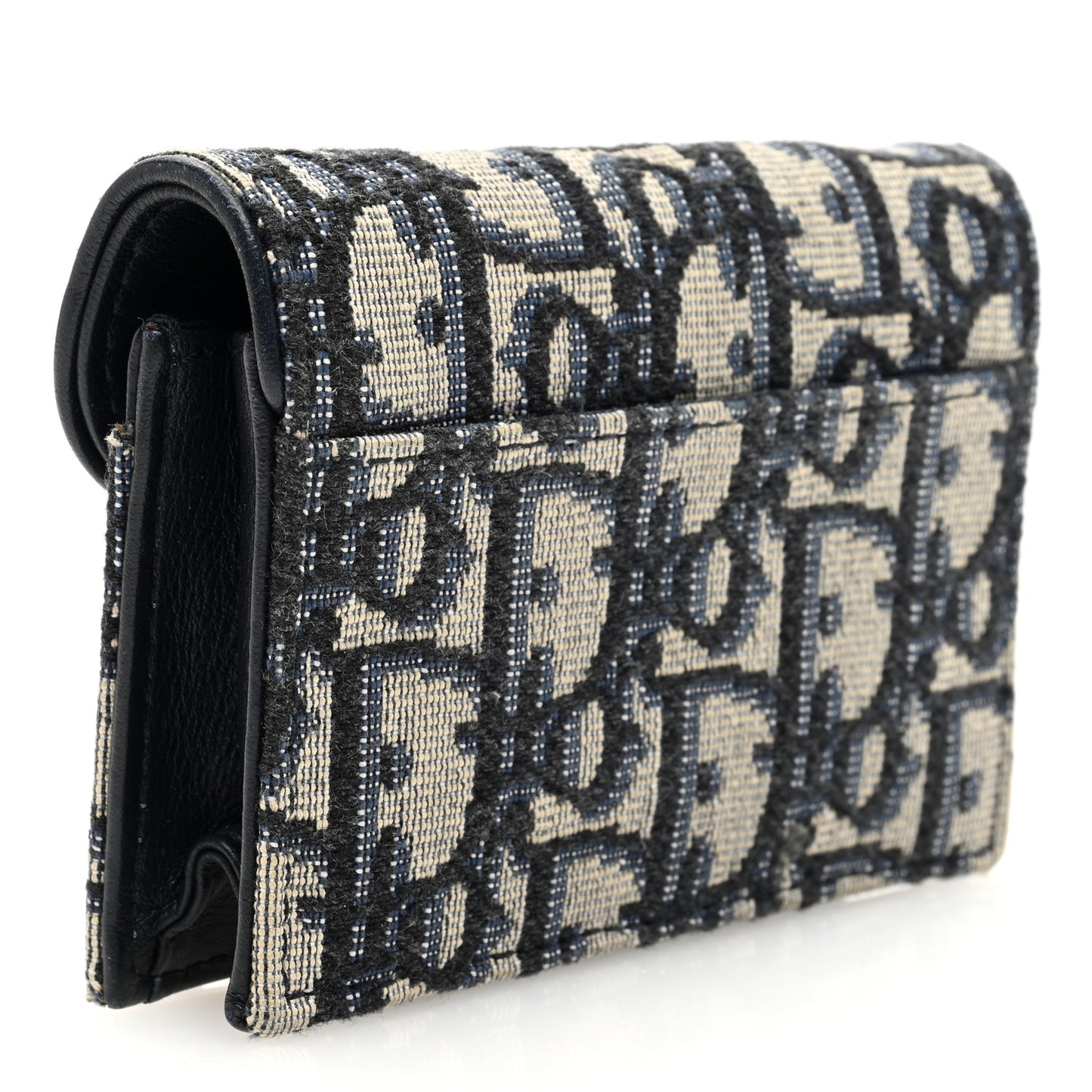 Oblique Saddle Card Holder Blue