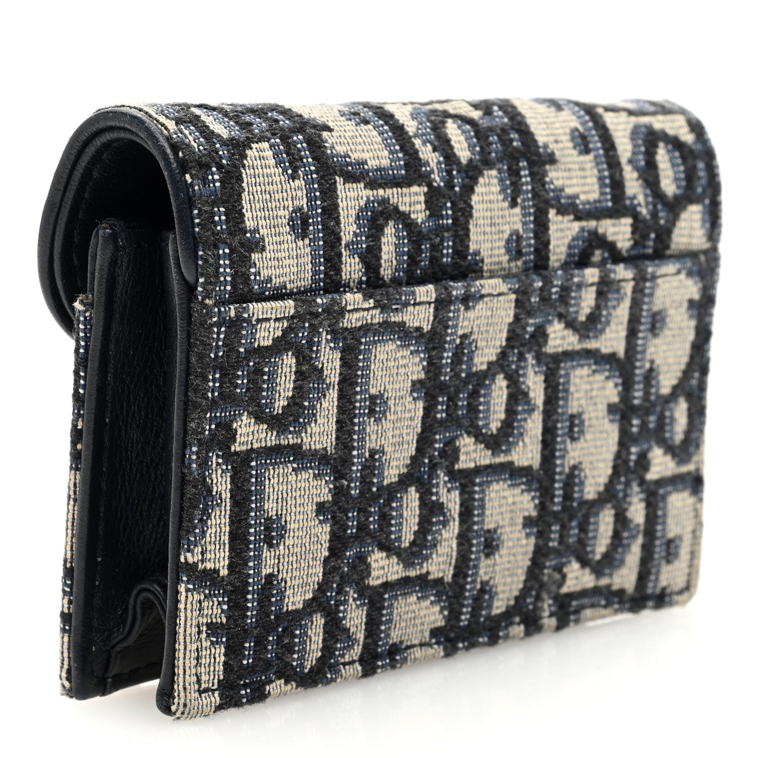 Christian Dior Oblique Saddle Card Holder Blue 3 of 7