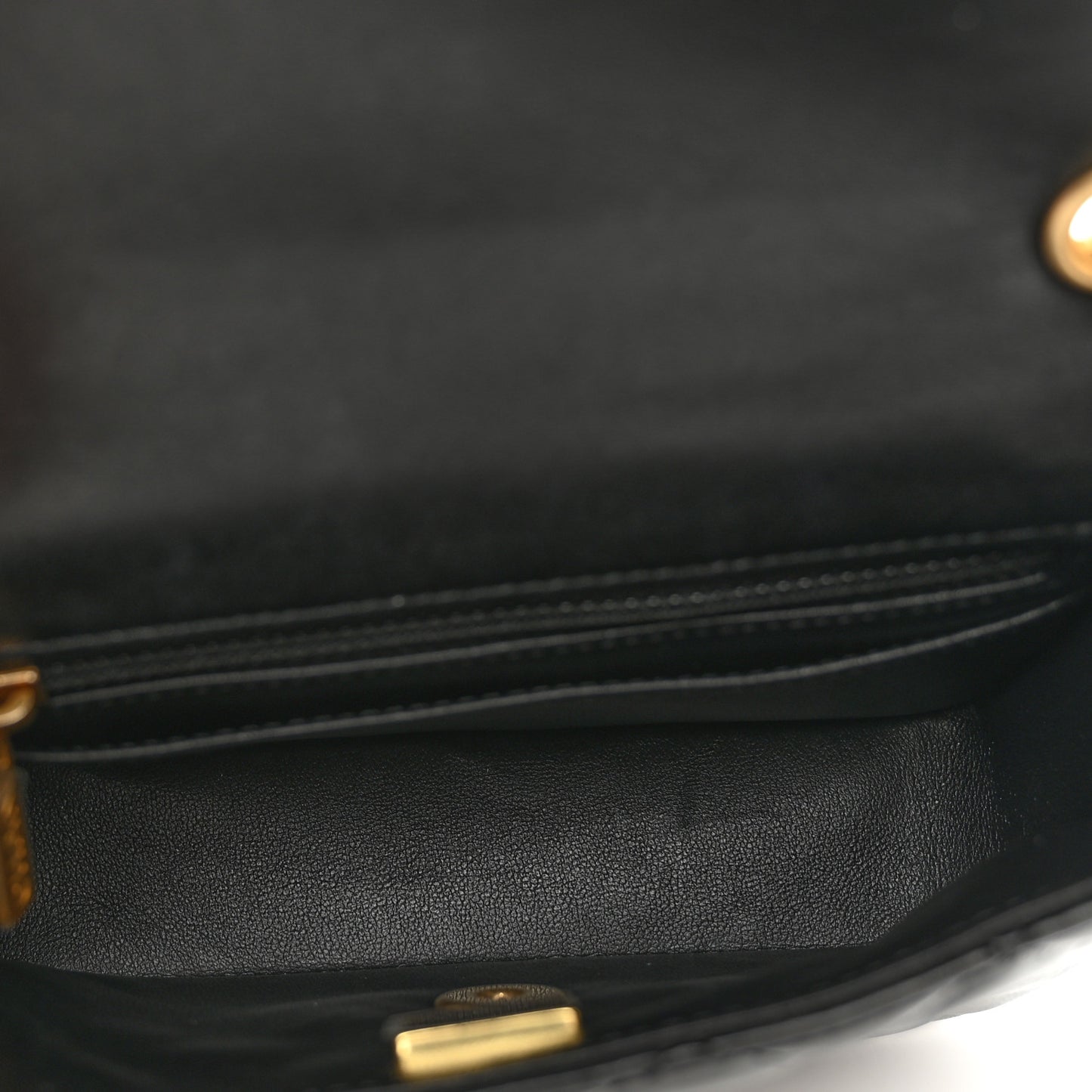 Lambskin Enamel Quilted Mini Coco Hearts Square Flap Black