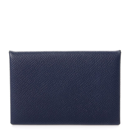 Hermes Epsom Calvi Card Case Bleu Saphir 1 of 12
