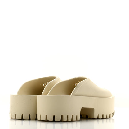 Gucci Rubber Monogram GG Go Through Platform Slide Clogs 36 Mystic White 4 of 11