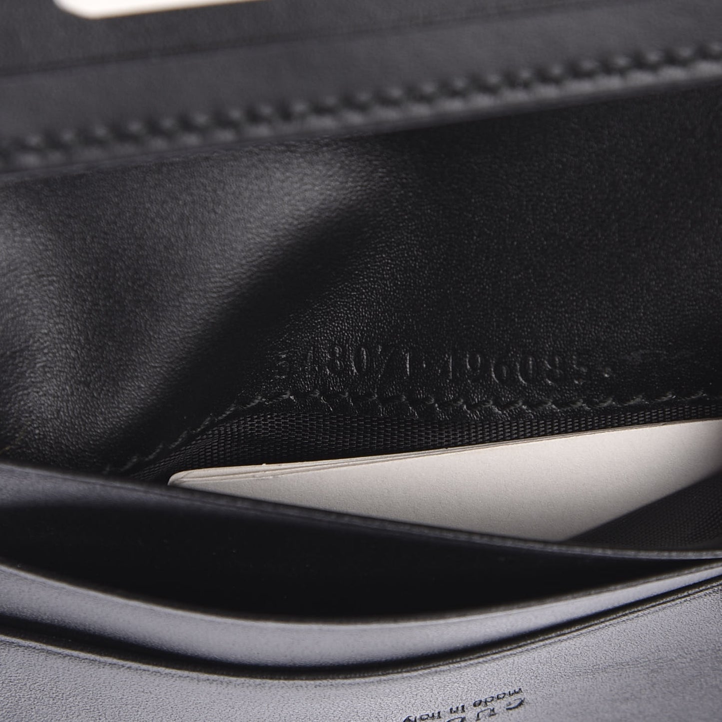 Calfskin Diagonal GG Card Case Black Gold