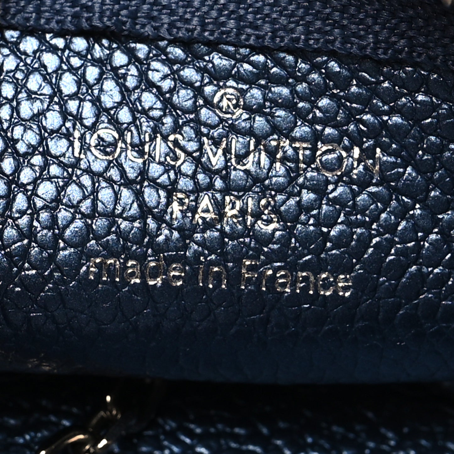 Metallic Empreinte Monogram Giant Key Pouch Navy Nacre