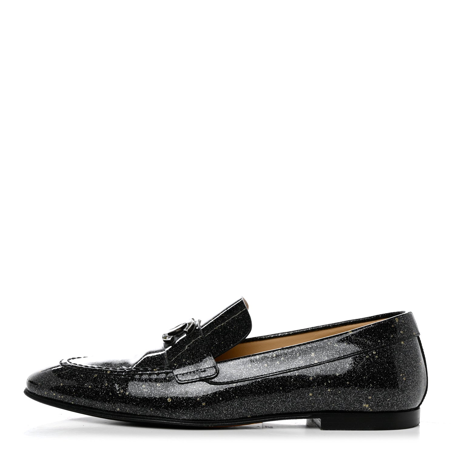Chanel Patent CC Glitter Mocassin Loafers 36 Black 1 of 8