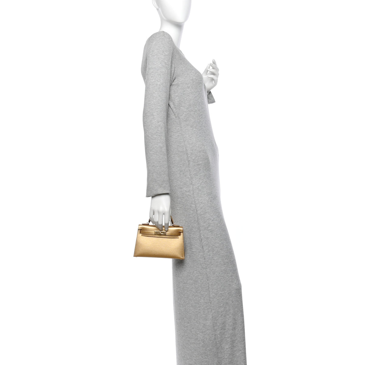 Metallic Chevre Chamkilight Mini Kelly Sellier 20 Dore