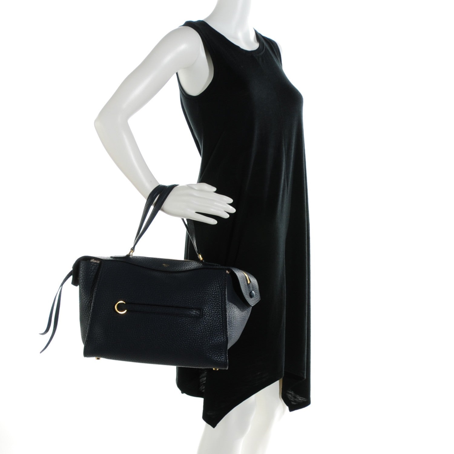 Celine Bullhide Calfskin Small Ring Bag Navy Blue 2 of 9