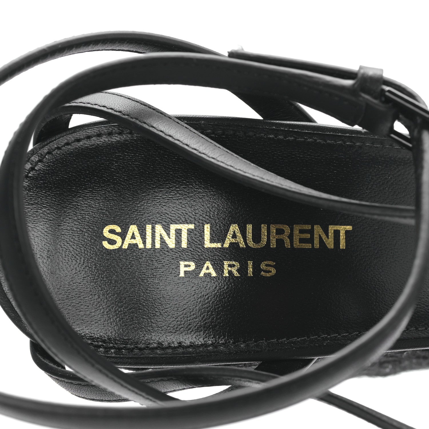 Saint Laurent Calfskin Cassandra Espadrille 105 Wedges 41 Black 7 of 8