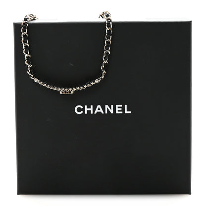 Chanel Metal Lambskin Crystal CC Choker Necklace Black Gold 7 of 7